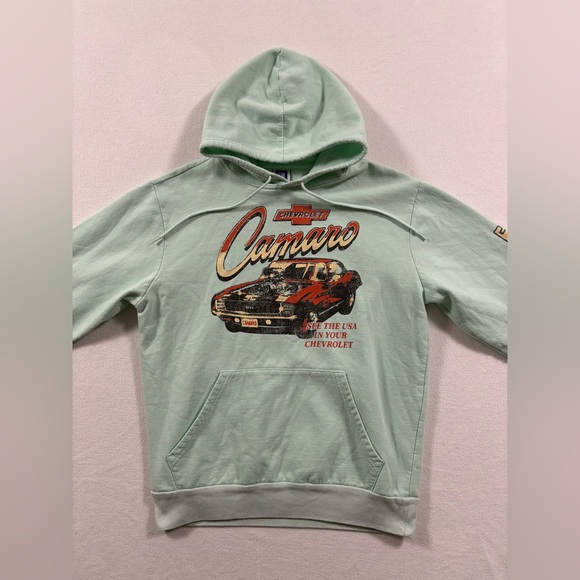 Free Ship (Official Licensed Product) Vintage Chevrolet Camaro Mint Green Hoodie - Picture 4 of 8